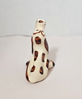 Vtg Vintage Little 3  Beige Redware Hound Dog Figurine Ceramic