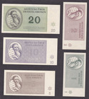  5 Notes  Au-unc  1943 Czechoslovakia Ghetto 1  2  5  10  20 Kronen  001-1 