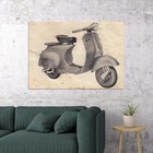 641485 Vintage Vespa Scooter Drawing Wall Art Print Poster