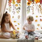 9 Sheet Window Clings Hanging Maple Leaves Flower Vine Window Fall Sunflower
