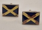Vintage Scotland Saltire Flag Cufflinks Blue Enamel St Andrew   s Cross Badge