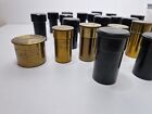 Diverse Brass  Aluminum  And Plastic Cases For Vintage Microscope Lenses 