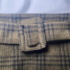Plaid Corduroy Mini Skirt With Belted Waist   Back Zipper By Chocolate Usa
