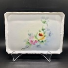 Vtg Hand Painted Porcelain Vanity Dresser Tray Roses Floral Nippon Japan Pretty