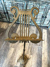 Vintage Ornate Brass Music Stand Adjustable Book Sheet Music Holder Vgc  lg 