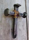 Vintage Steel Metal Railroad Spike Cross - Home Decor Christian Cross Wall Decor