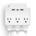 6 Outlet Extender Surge Protector Multi Plug Wall Adapter Tap 1700j White