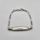 925 Sterling Silver Kids Id Bracelet     Baby Name Plate Figaro Chain     15 Cm