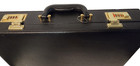 Vtg  Monaco Attache Briefcase black Gold Combo Lock Hard Case Unused 1970s