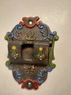 Vintage Wilton Hand Painted Cast Iron Wall Mounted Match Safe Holder Box W  Lid