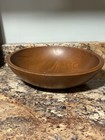 Vintage Woodcroftery Hand-turned Wooden Serving Bowl 11    Round X 3    Tall