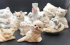 Lot Of 10 Vintage Porcelain   Ceramic Cat   Kitten Figurines Euc Rare Finds