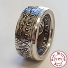 Silver Dollar Coin Ring Size 8-13 Handmade Crafted Rare Silver Men Rings