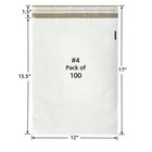 Starboxes 100 Poly Mailers Bags 12x15 5  -  4 Pouches Envelopes White Self-seali