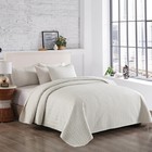 3 Piece Embossed Reversible Bedspread Coverlet Quilt Set Bedding Cover - Ivory
