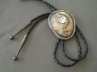 Denetdale Native American Dove Holy Spirit Gold Fl Cross Sterlin Silver Bolo Tie