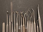 Lot Of 17 Antique Vintage Dental Dentist Stainless Steel Tools   Surgical Probes