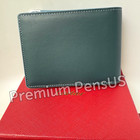 Cartier Blue Leather Wallet Gold Corner Accent Luxury Vintage Collectible