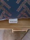 Broyhill Chevron Print Embroidered Blue   Brown Poly Throw Pillow 10  X 14 