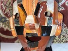 Gemstone Carved Mask Sculpture