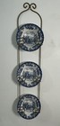 3-tier Plate Holder With 3 Blue White Bowls Vintage Cottage Farmhouse Decor
