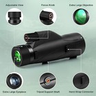 12x56 High Power Monocular Telescope With Smartphone Adapter Tripod Black