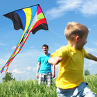 Rainbow Delta Kite For Kids Adults Easy To Fly For Beginner-mint s Colorful Life
