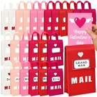  Pcs Valentine Felt Mailbox For Kids Classroom Holiday Exchange 24 Red Series