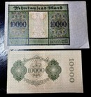 Lot Of 2 Germany German 1922 10000 Mark Nm Old Banknote Paper Money  Lrg And Sm 