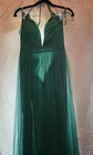 Emerald Long Bridesmaid  Prom  Ball Dress Gown Beautiful Polyester Size 7