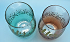 Stemless Wine Drinking Glasses Set 2 His Hers Ombre Confetti 4 5  Wedding Gift