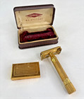 Vintage 1940 s Gillette Gold Aristocrat  Tto Safety Razor W  Case