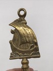 Vintage Brass Dinner Bell Schooner Mast Ship 