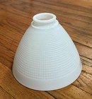 Vintage 8  White Milk Glass Waffle Lamp Light Shade Diffuser Corning 820120