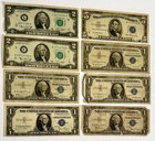 8 Vintage Us Currency Notes Silver Certificates  1 Star Note  5    2 Bills