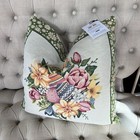 Nwt Caldeira Easter Egg Flower Spring Throw Pillow Needlepoint Tapestry Down 16   