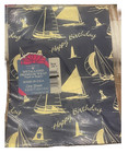 Vintage American Greetings Sailboats Metallized Gift Wrap Set Of 3 Made In Usa