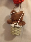 Vtg Russ Berrie Plush Rainbow Hot Air Balloon Brown Teddy Bear In Basket