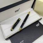 New Montblanc Meisterstuck 163 Rollerball Pen Black gold Trim W  Gift Box