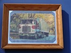 1979 Semi Truck 18 Wheeler Cb Mirrored Carnival Prize Glass White Road Commander