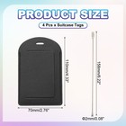 4 Pcs Suitcase Tags  Black Leather Luggage Name Tags  Sideways Flip
