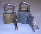 Lot Of 7 Working Generic Pad Locks With Keys Vintage
