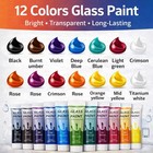 Acrylic Glass Paint Kit Transparent Stained Glass Paint For Wine Glass Window Ce