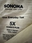 Womens Sonoma Long Sleeve Top 4x Neutral Check Pattern Relaxed Plus Size Casual