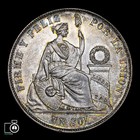 Peru  1 Sol 1869  Nice Grade And Toning  Silver Coin