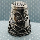 Vtg Taxco Mexico 925 Sterling Silver Thimble W  Filigree Design 4 77g