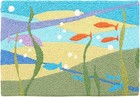 Jellybean All The Little Fishes Accent  Rug 20x30 Washable Indoor Outdoor