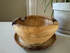 Vintage Maple Handmade Wood Turned Bowl Footed Natural Accents 5  X 2 5 