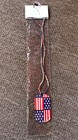 New Unopened Pkg American Flag Design Dog Tag Necklace  2 Sided  18  Ball Chain