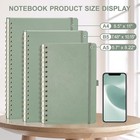 Ahgxg Bullet Dotted Journal Spiral Notebook  Hardcover Leather A5  Sage Green 